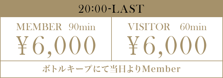 20:00～LAST 1set60min ¥6,000